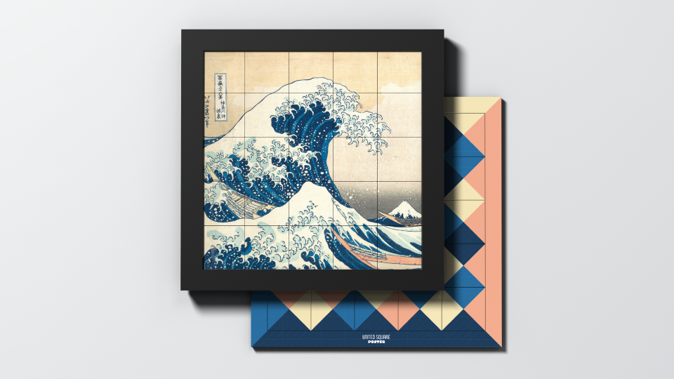 ART N°1 – La Vague, un poster-jeu inspiré de l’œuvre de Hokusai.