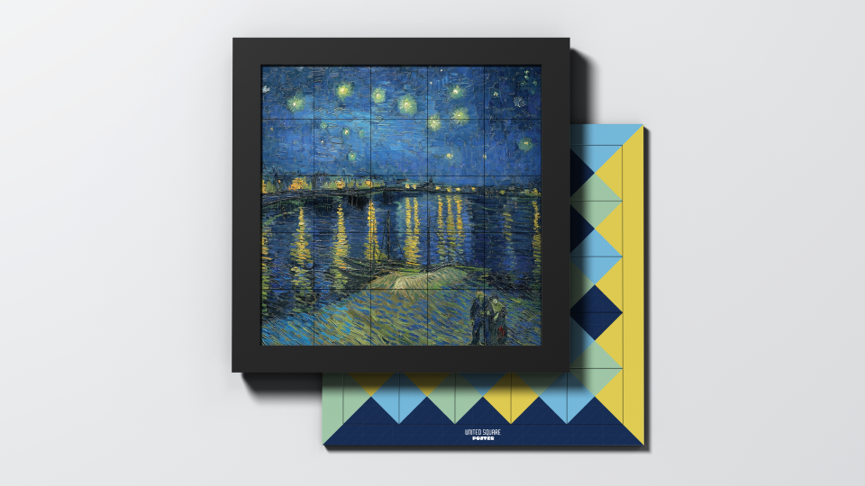 ART N°3 – La Nuit étoilée — packshot de l’Édition DECO avec chevalet.