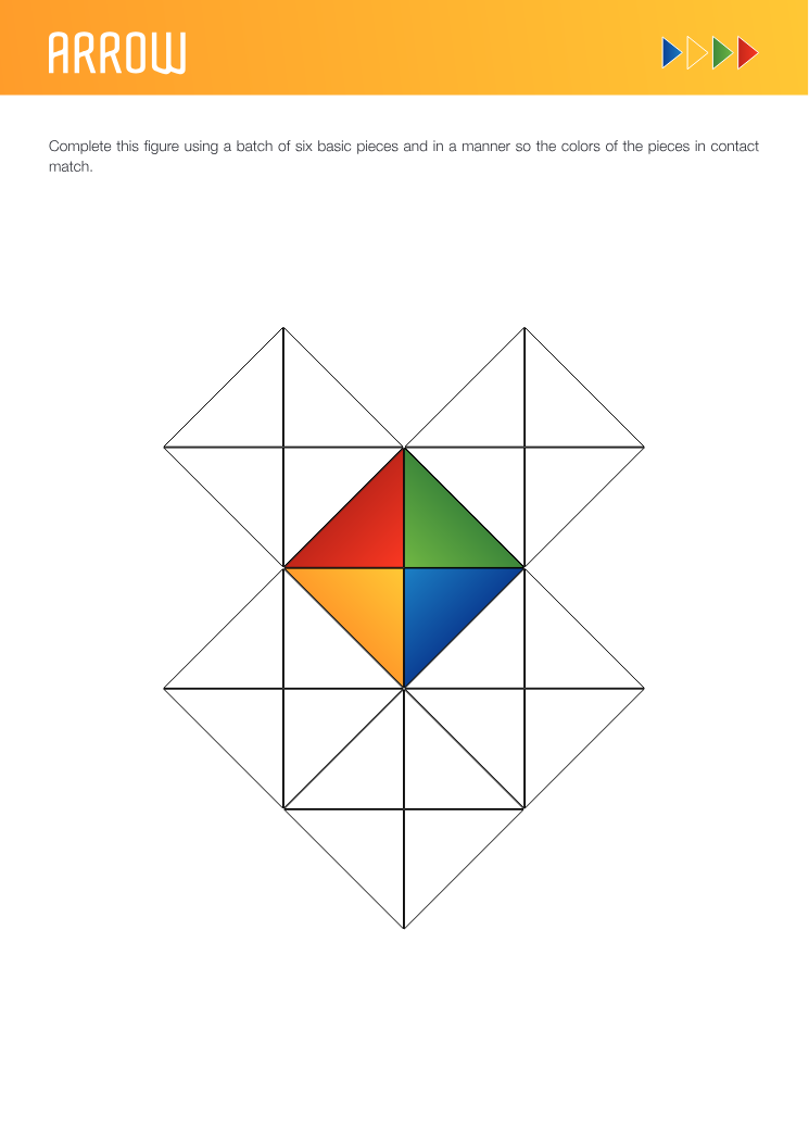 Arrow page from Puzzles, showing an arrow-shaped figure to complete